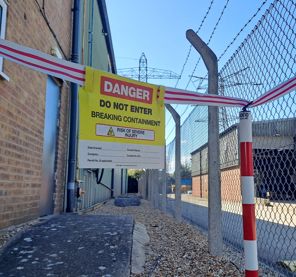 safety barrier signs
