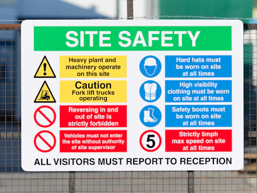What are the 4 types of workplace safety signs, and why are