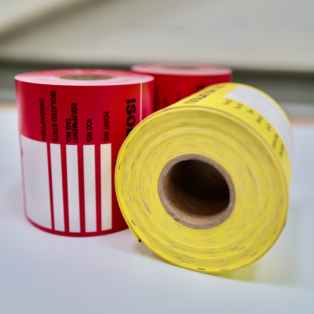 roll of electrical isolation tags