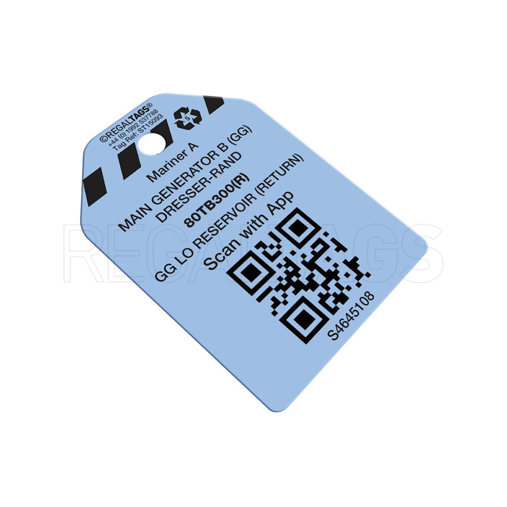 flange management tag with qr code