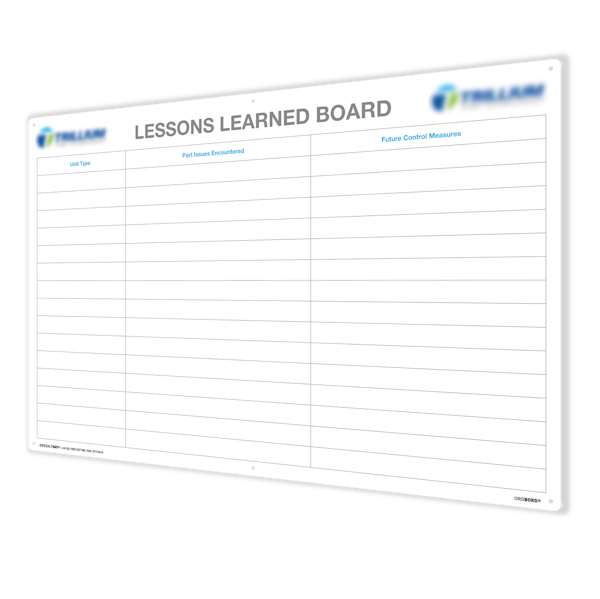 lessons learned custom printed whiteboard