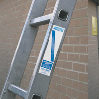 Ladder inspection tag in use
