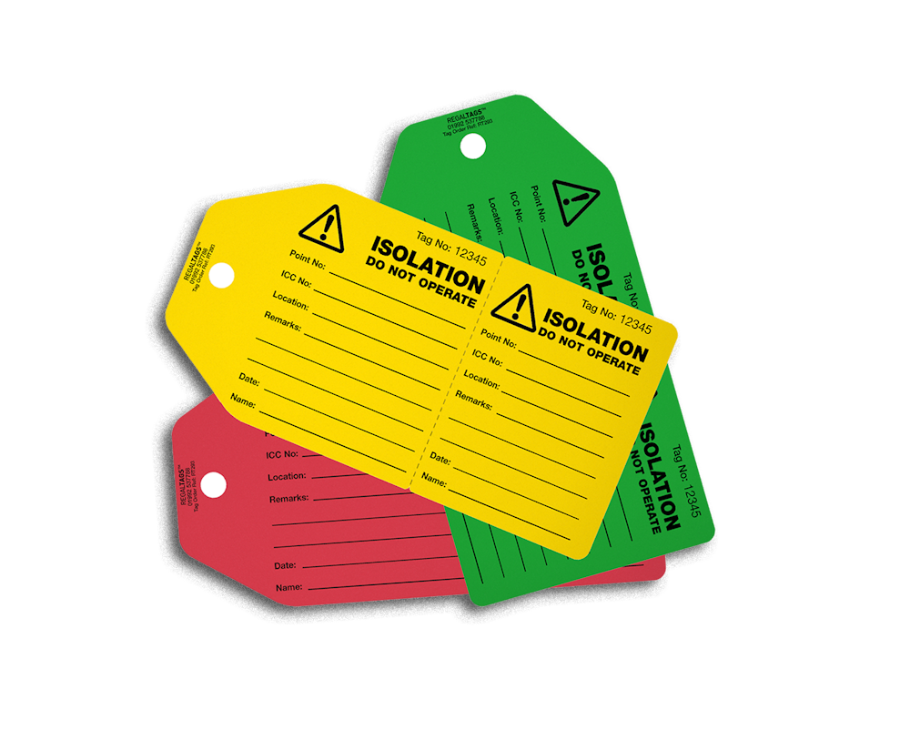 Isolation tags for critical industry workplaces