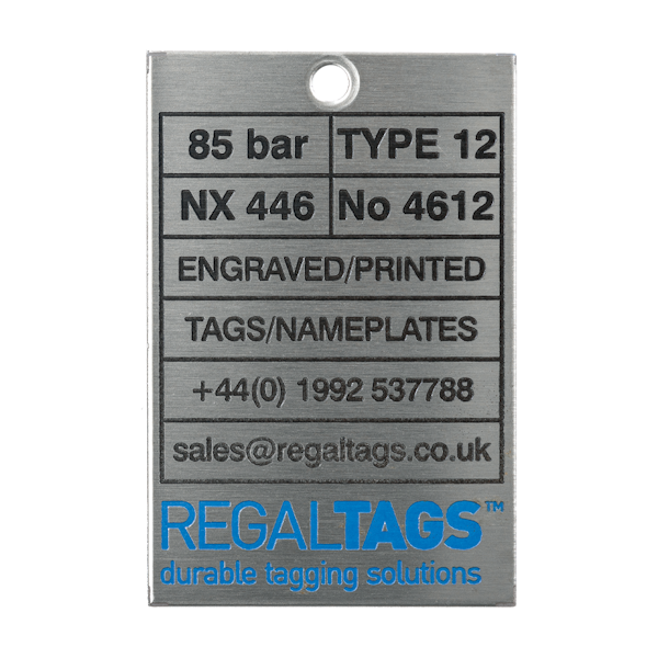Rectangle metal tag